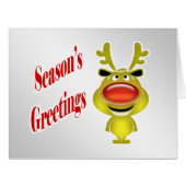 Business holiday greeting funny reindeer silver (Front Horizontal)