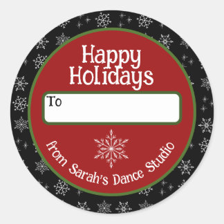 Business Holiday Sticker with Snowflakes