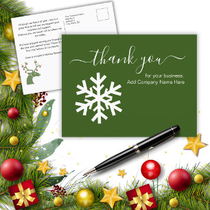 Business Holiday Thank You Postcard