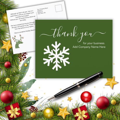  Business Holiday Thank You Postcard