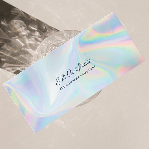 Business Holographic Script DIY Gift Certificate