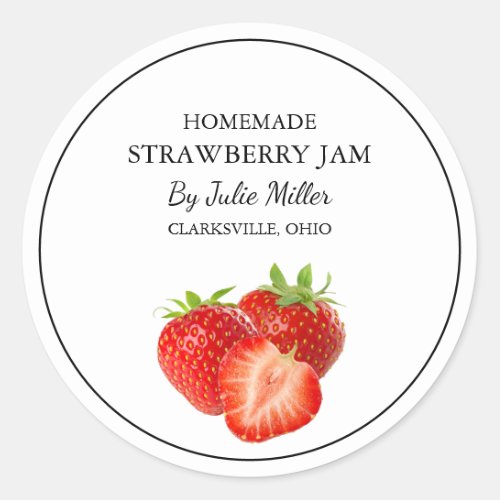 Business Homemade Strawberry Jam Label