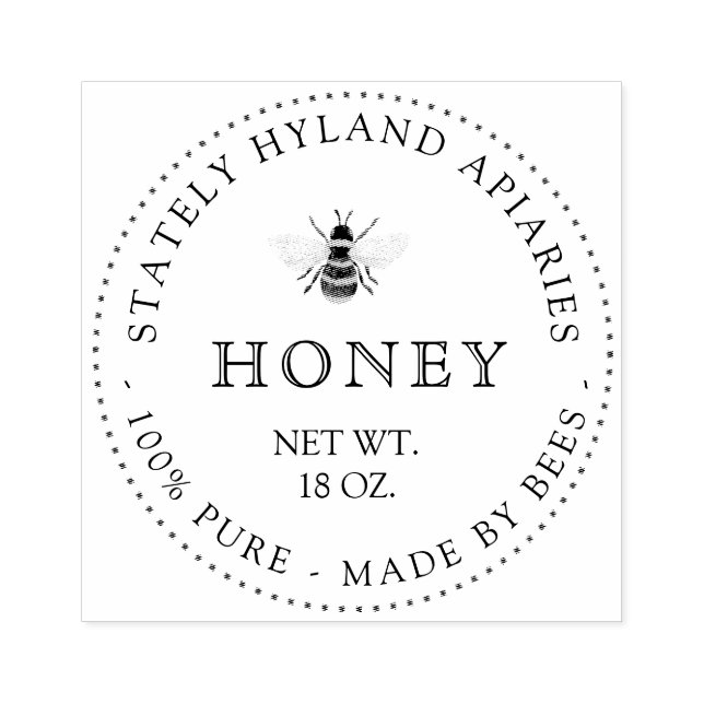 Business Honey Bee Personalized Rubber Stamp (Imprint)