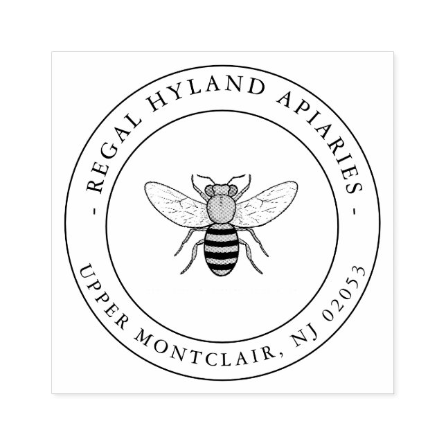 Business Honey Bee Personalized Rubber Stamp (Imprint)