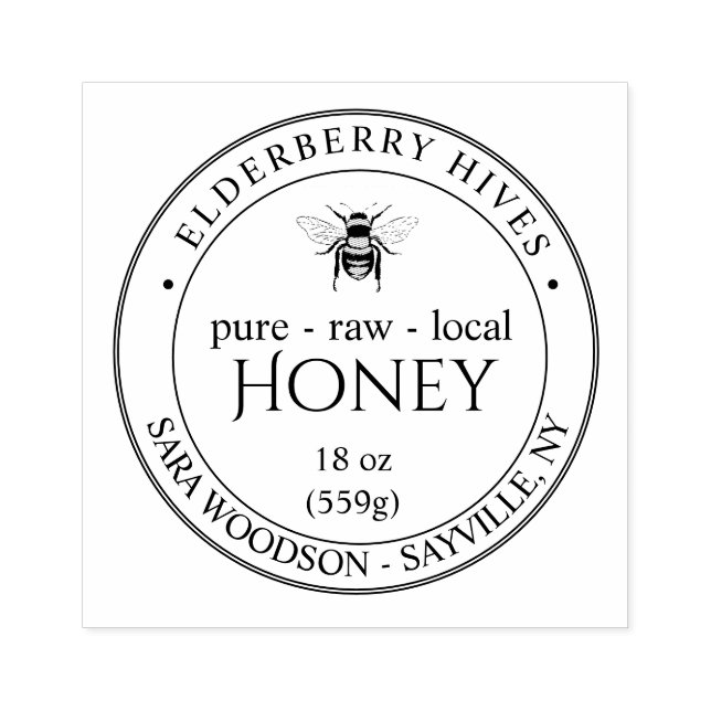 Business Honey Bee Personalized Rubber Stamp (Imprint)