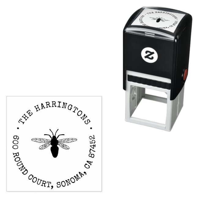 Business Honey Bee Personalized Self-inking Stamp (In Situ)