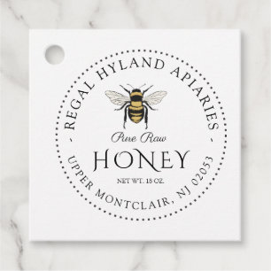 Business Honeycomb Jar Neck-Tag With Bees Favor Tags