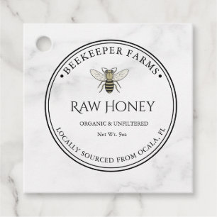 Business Honeycomb Jar Neck-Tag With Bees Favor Tags