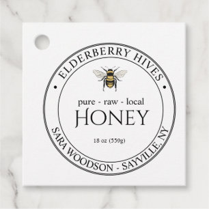 Business Honeycomb Jar Neck-Tag With Bees Favor Tags
