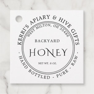 Business Honeycomb Jar Neck-Tag With Bees Favor Tags