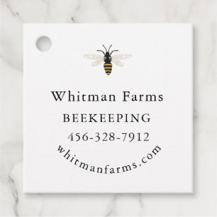 Business Honeycomb Jar Neck-Tag With Bees Favor Tags