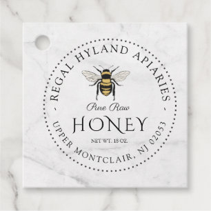 Business Honeycomb Jar Neck-Tag With Bees Favor Tags