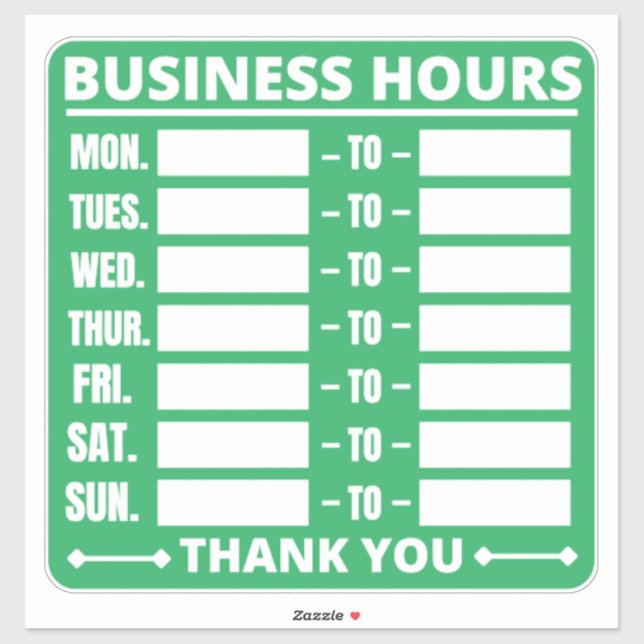 Business Hours Sign,Hours of Operation Signs  Sticker (Sheet)