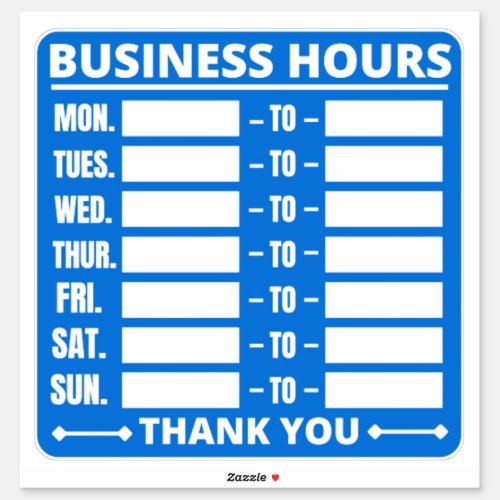Business Hours SignHours of Operation Signs  Sticker