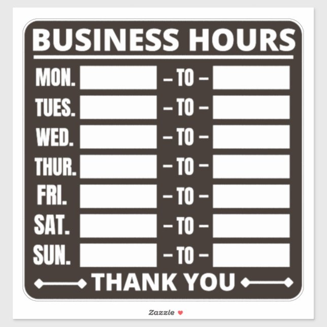 Business Hours Sign,Hours of Operation Signs  Sticker (Sheet)