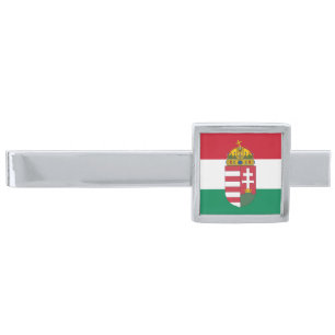 Business Hungary & Hungarian Flag fashion / sports Silver Finish Tie Bar