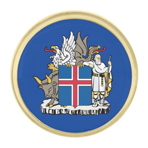 Business Iceland  Icelandic flag emblem sports Gold Finish Lapel Pin