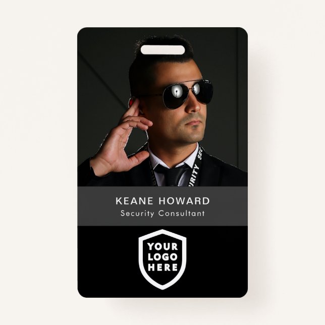 Business ID Card | Modern Large Photo Employee Bad Badge (Front)