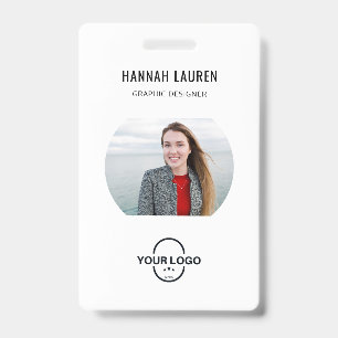 Business ID Card Modern Large Photo Employee Bad Badge