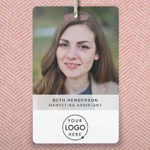 Business ID Card   Modern Large Photo Employee Badge