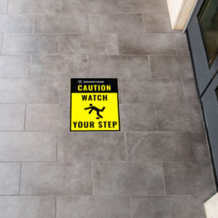 Business ID Logo Caution Watch Your Step Floor Decals