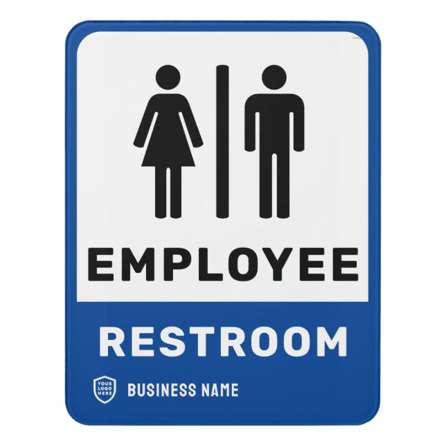 Business ID Logo | Employee Restroom Door Sign (Contemporary Vert)