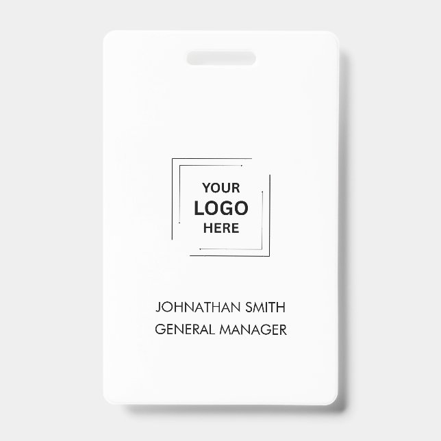 Business ID Logo | Modern Custom Employee Badge (Front)