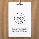 Business ID Logo | Modern Custom Employee Staff Badge<br><div class="desc">A simple custom business template in a modern minimalist style which can be easily updated with your company logo,  employee name and title or department. If you need any help personalizing this product,  please contact me using the message button below and I'll be happy to help.</div>