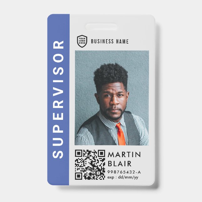 Business ID Logo | Modern Photo Employee Staff Bad Badge (Front)