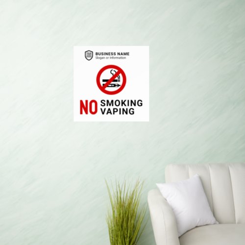Business ID Logo  No Smoking Vaping Wall Decal