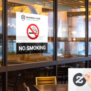 Business ID Logo No Smoking Window Cling