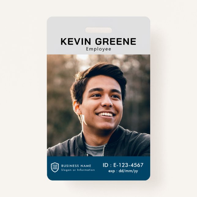 Business ID Logo | Photo Employee Staff  Badge (Front)