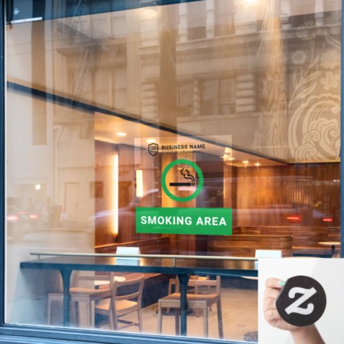 Business ID Logo  Smoking Area Window Cling
