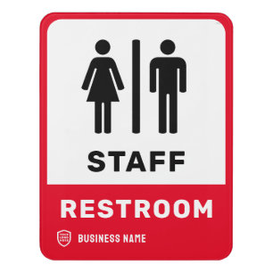 Business ID Logo   Staff Restroom Door Sign