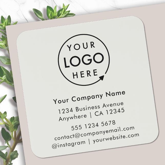 Business Info Sticker Roll | Logo Address Labels (Professional pre-addressed seal showcasing your brand for envelopes, parcel shipping & business mail)