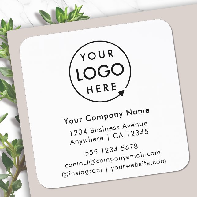 Business Info Sticker Roll | Logo Address Labels (Professional pre-addressed seal showcasing your brand for envelopes, parcel shipping & business mail)