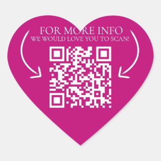 Business info website marketing QR code pink white
