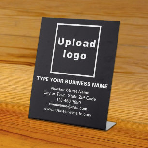 Business Information Black Pedestal Sign