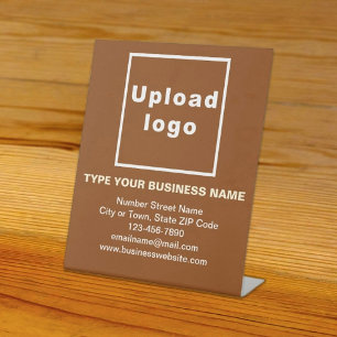 Business Information Brown Pedestal Sign