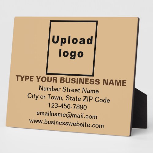 Business Information Light Brown Rectangle Plaque