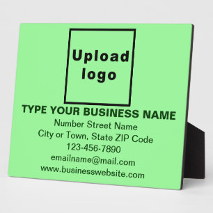 Business Information Light Green Rectangle Plaque