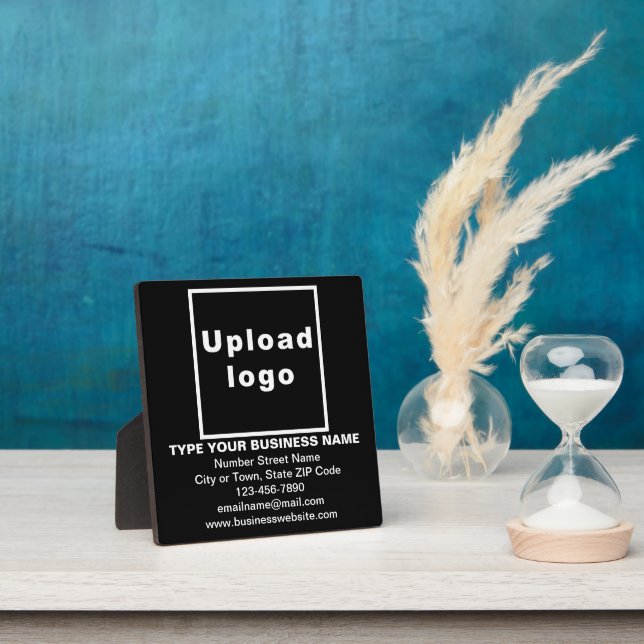 Business Information on Black Square Plaque (Insitu)