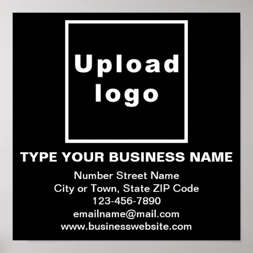 Business Information on Black Square Poster