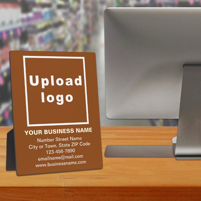 Business Information on Brown Plaque (Advertise your business. Build brand name awareness. Your business brand on brown plaque.)