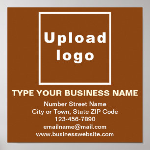 Business Information on Brown Square Poster