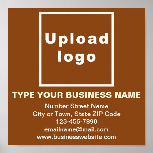 Business Information on Brown Square Poster