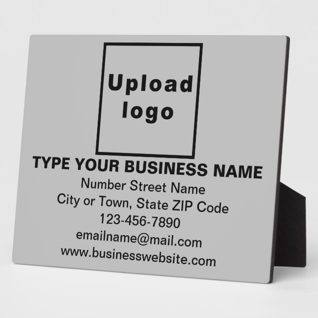 Business Information on Gray Rectangle Plaque (Side)