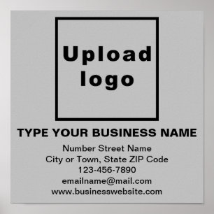Business Information on Gray Square Poster