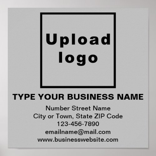 Business Information on Gray Square Poster