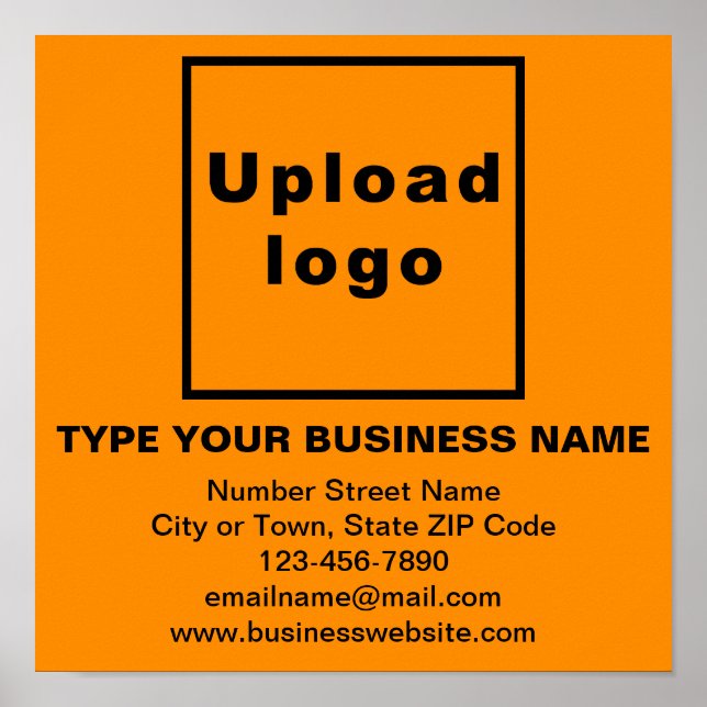 Business Information on Orange Square Poster (Front)